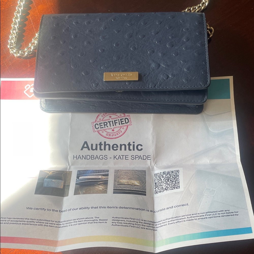 Kate Spade Navy Embossed Crossbody Bag